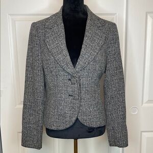 Vintage Y2K Hillard & Hanson Tweed Blazer in Black & White